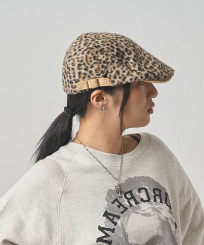 豹紋毛絨獵帽