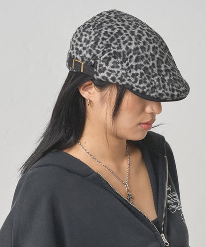 豹紋毛絨獵帽