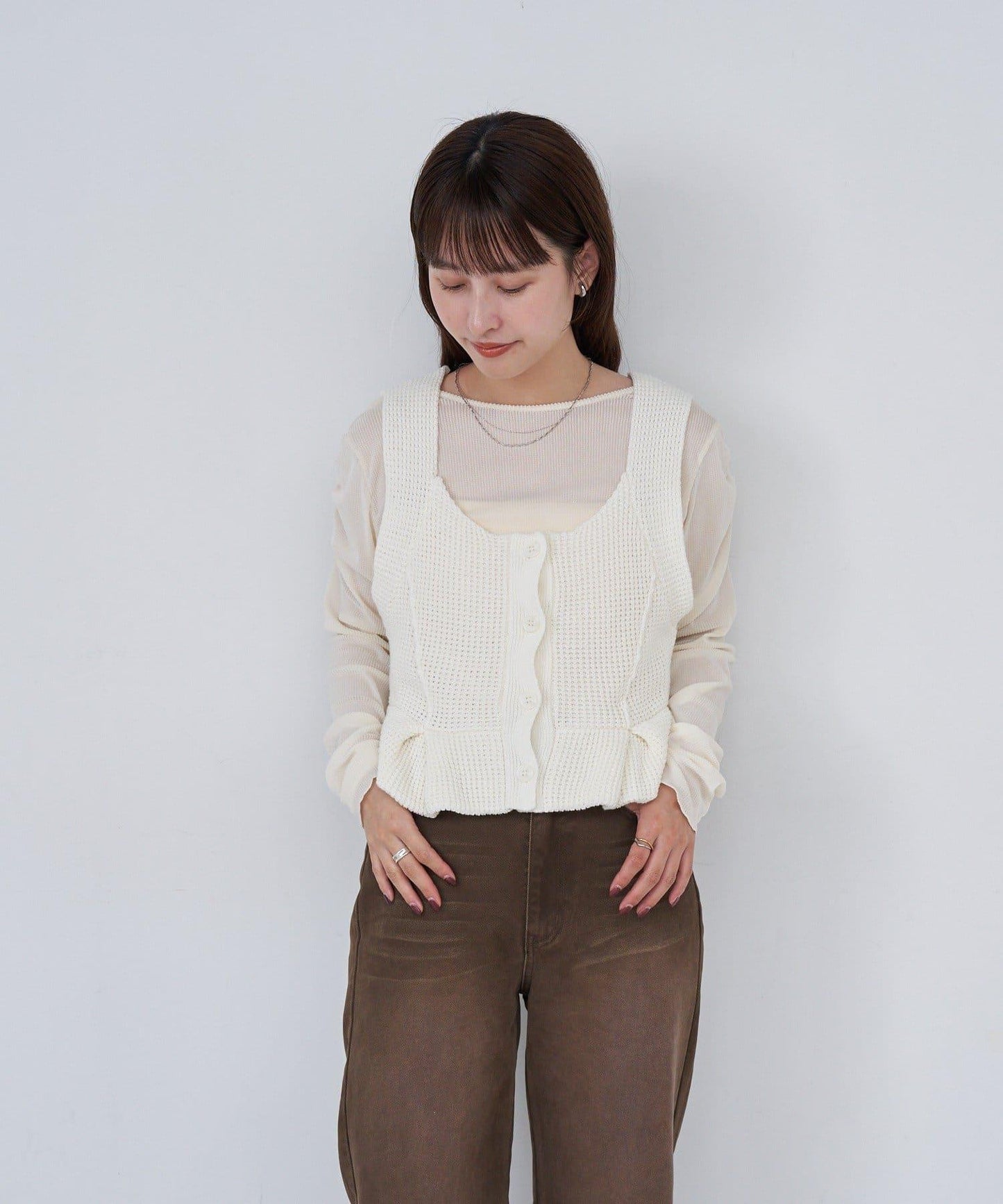 B 菱格紋針織背心