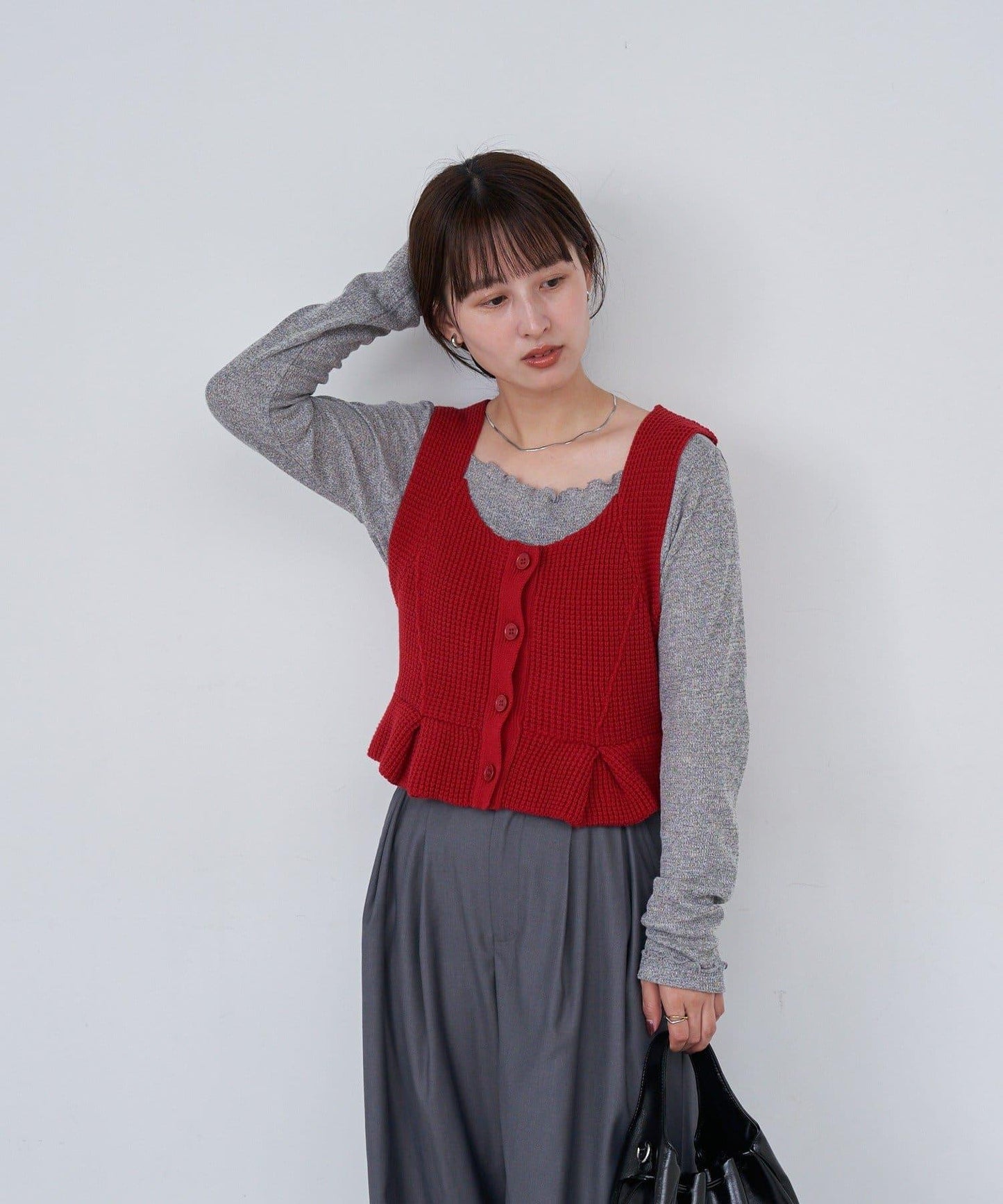 B 菱格紋針織背心