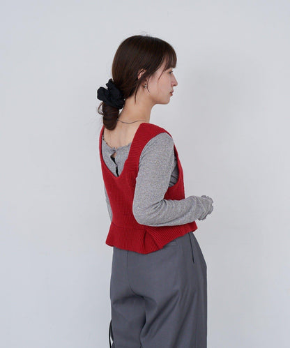 B 菱格紋針織背心