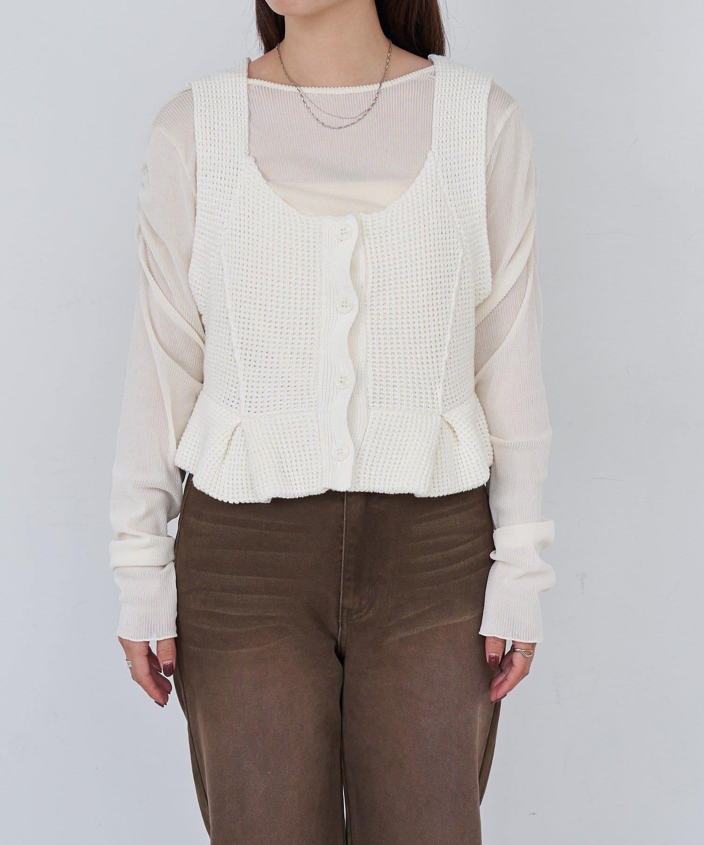 B 菱格紋針織背心