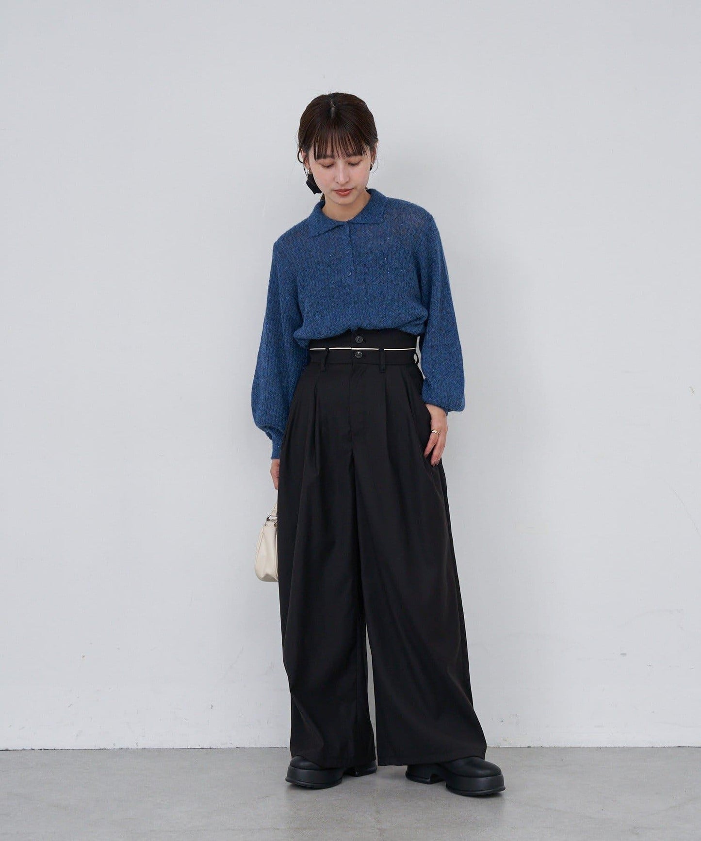 Kastane B 亮片針織Polo衫