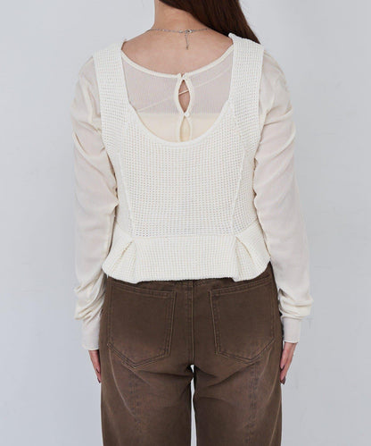 B 菱格紋針織背心