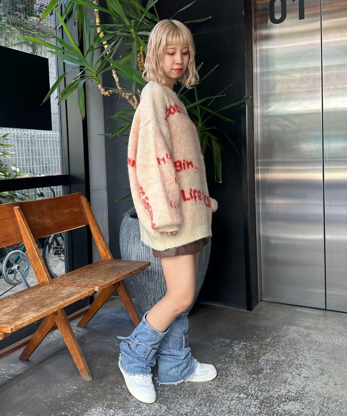 手工編織標誌針織衫