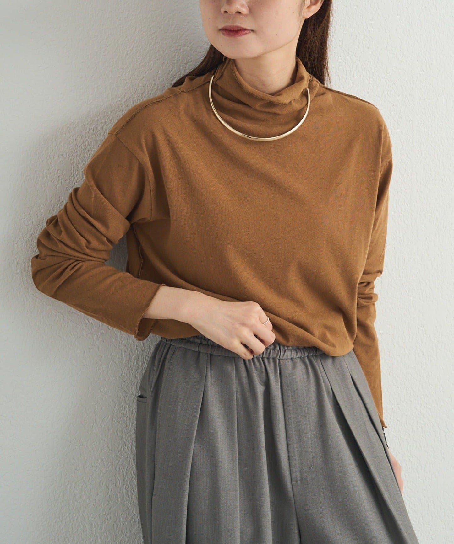 【25AW新色上市！】棉質透視高領T恤