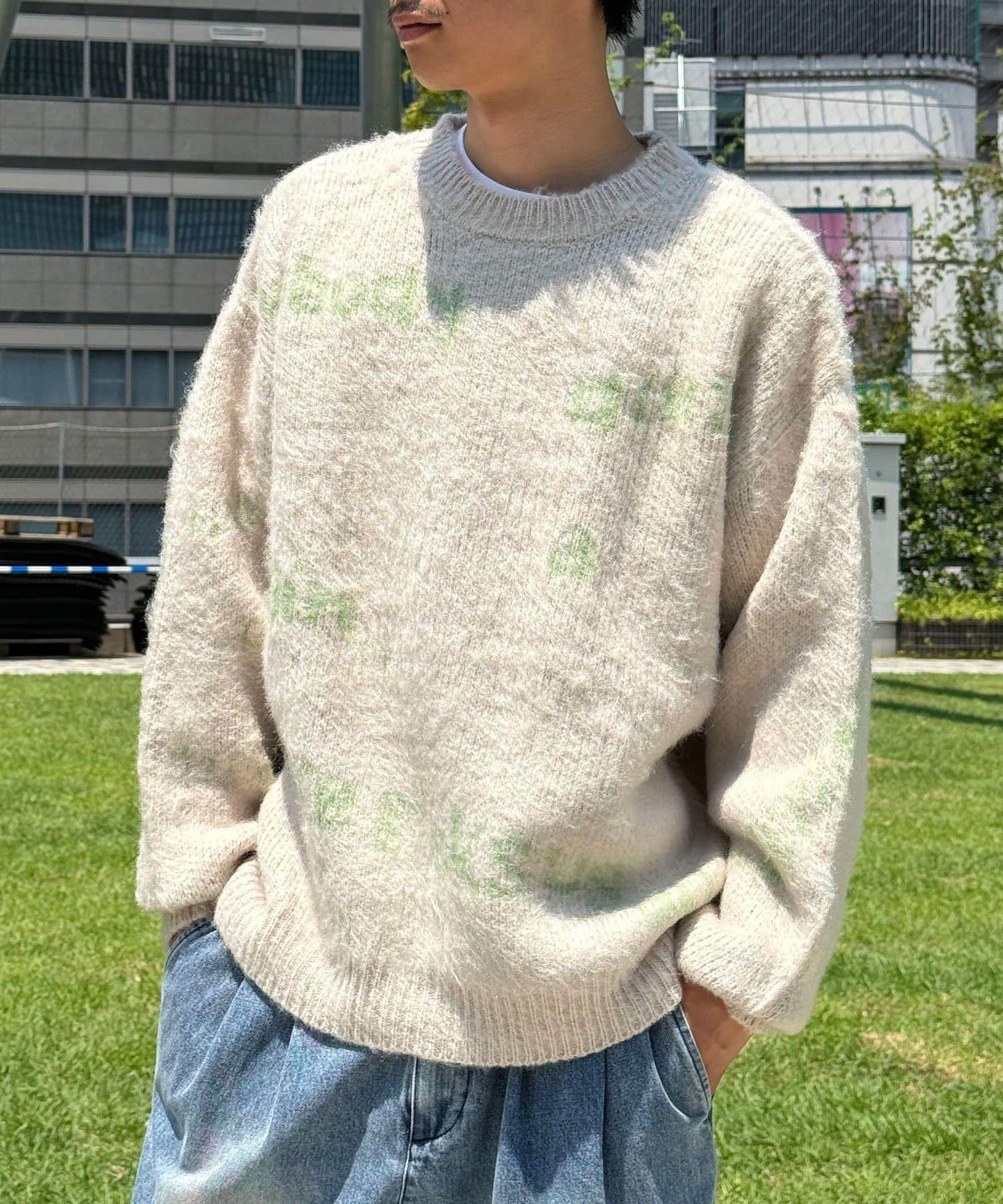 手工編織標誌針織衫