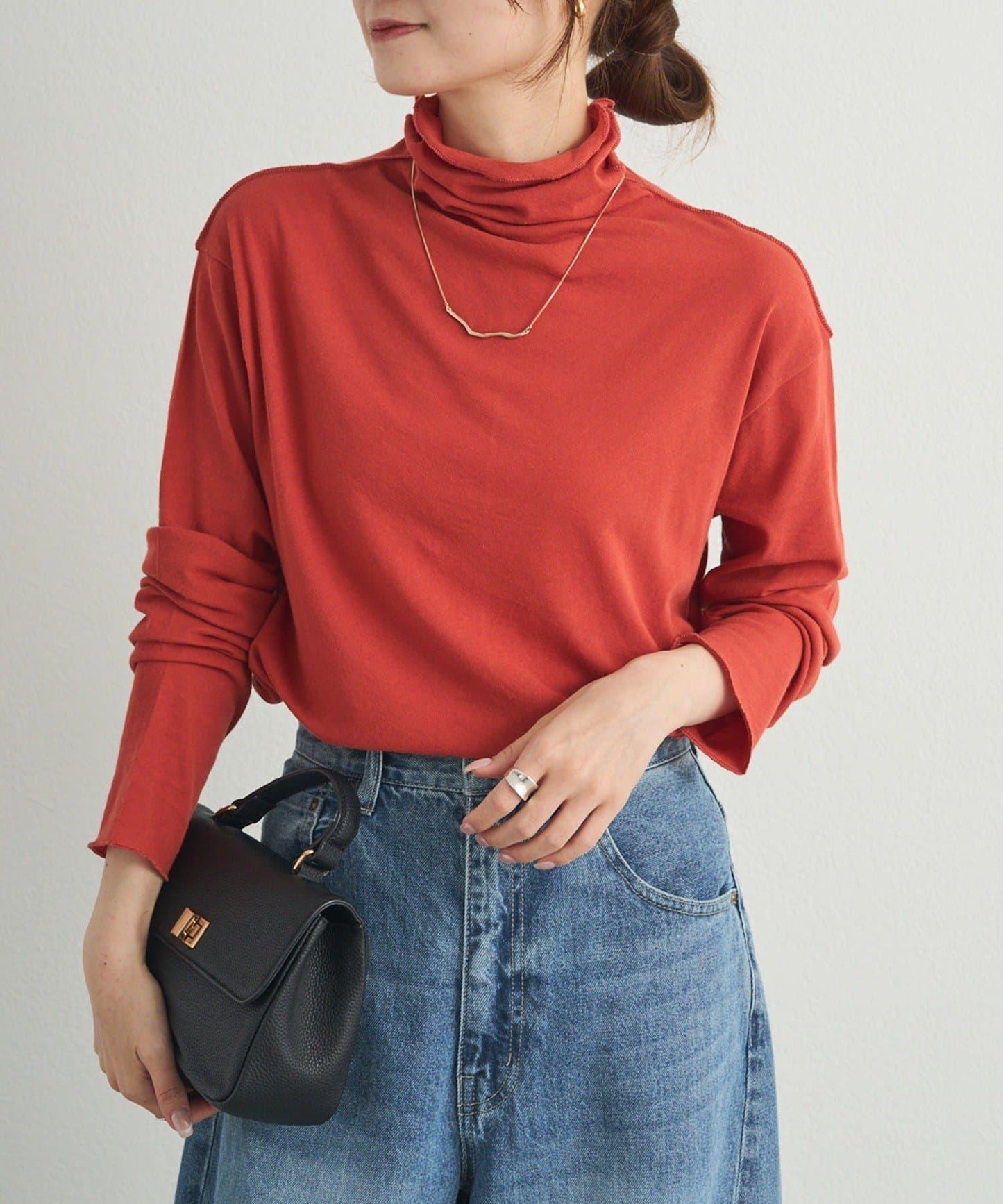 【25AW新色上市！】棉質透視高領T恤