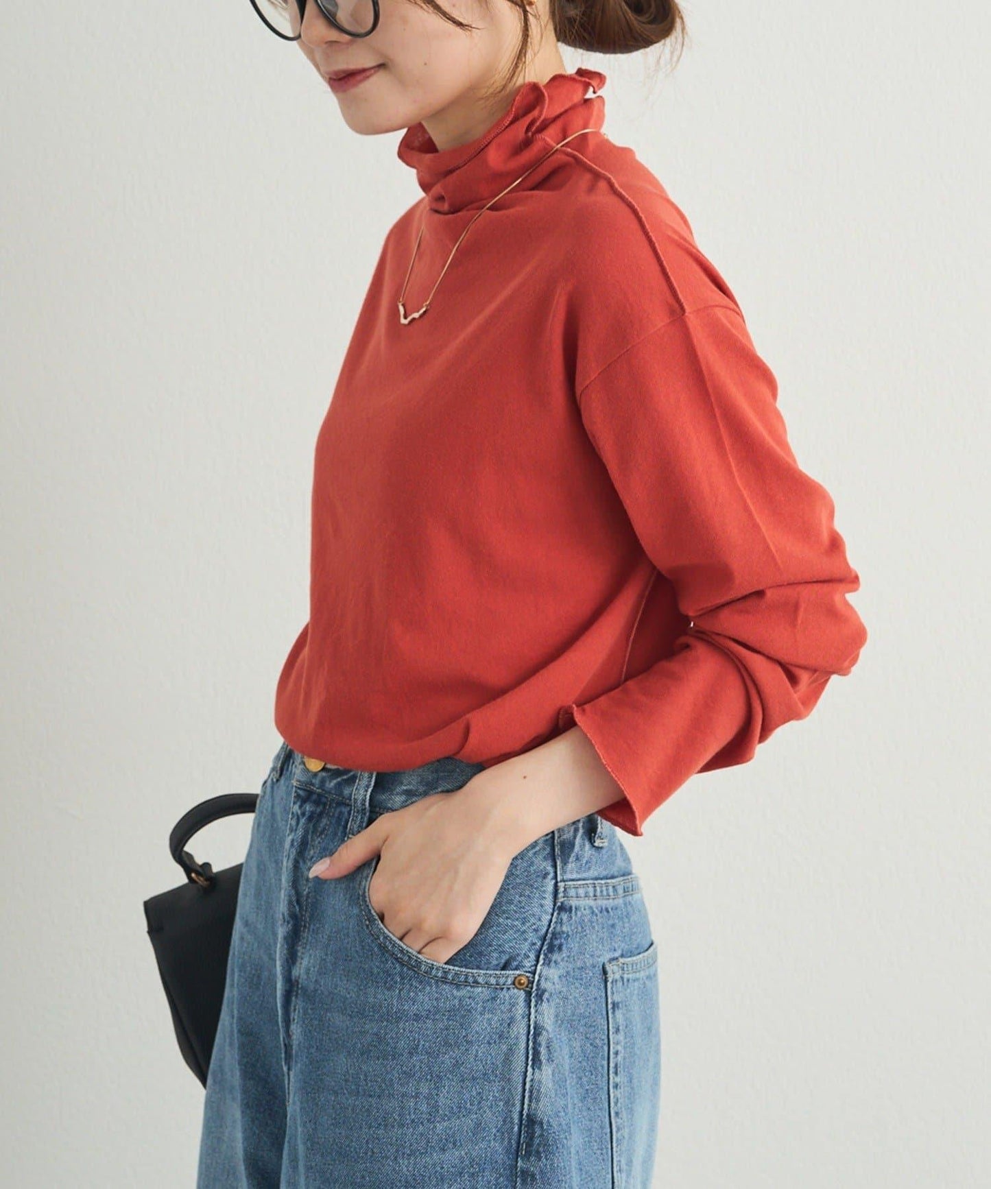 【25AW新色上市！】棉質透視高領T恤