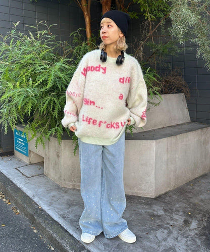 手工編織標誌針織衫