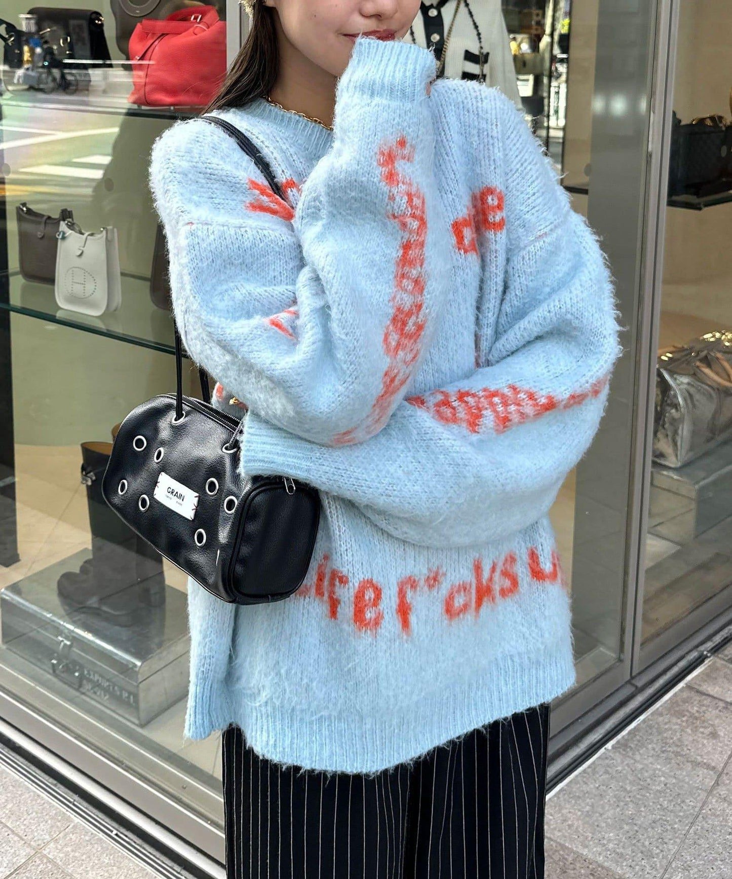 手工編織標誌針織衫