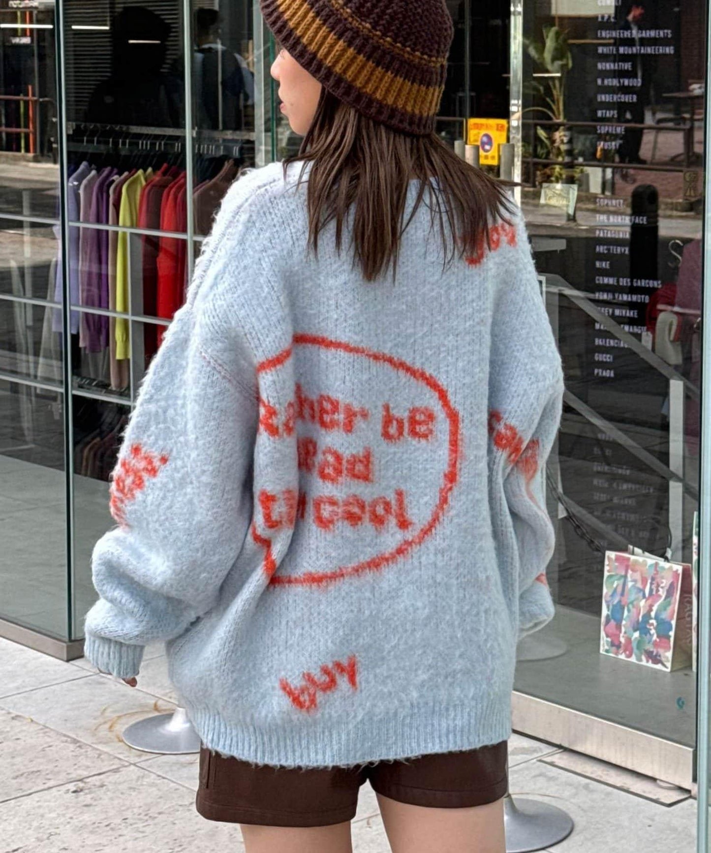 手工編織標誌針織衫