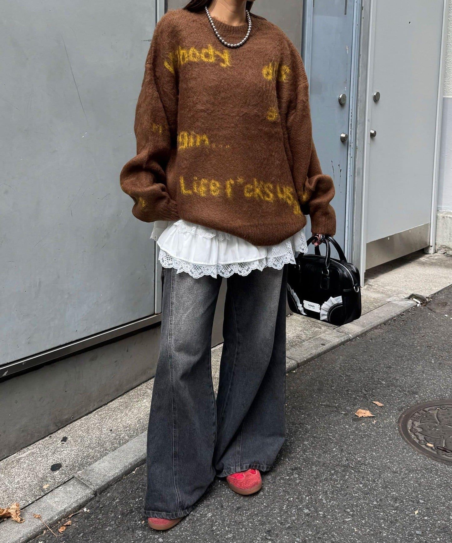 手工編織標誌針織衫