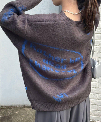 手工編織標誌針織衫