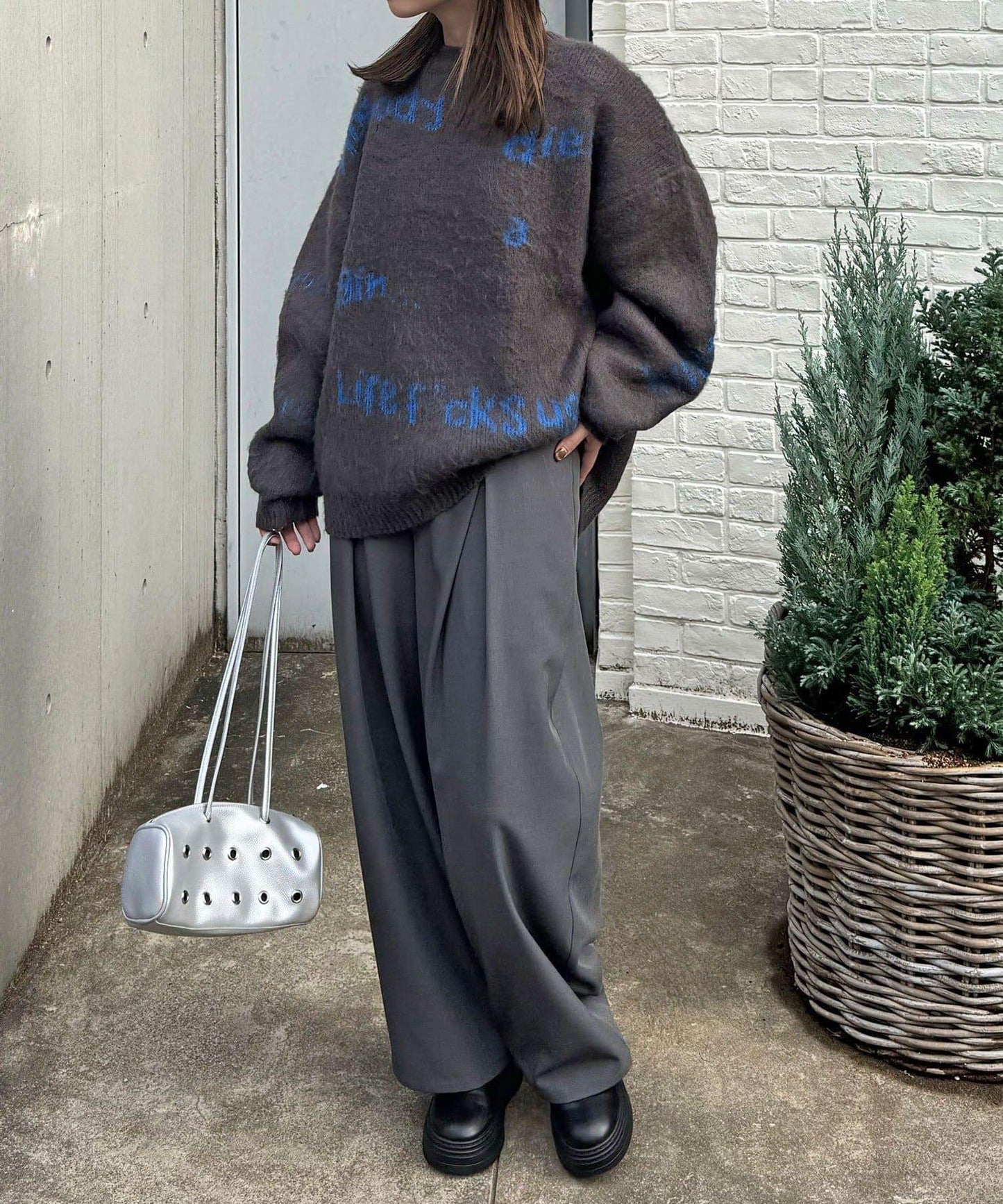 手工編織標誌針織衫