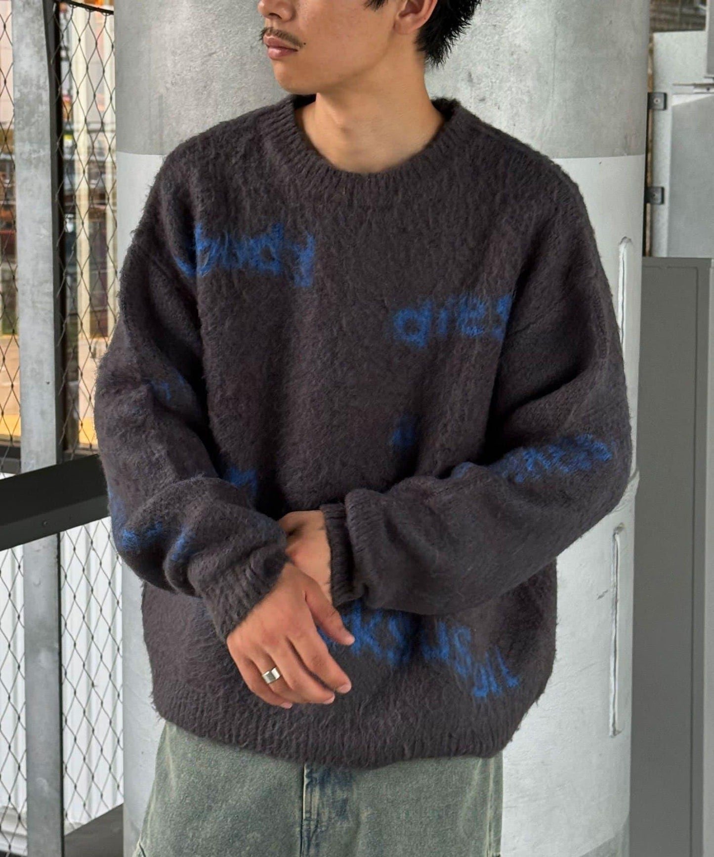 手工編織標誌針織衫