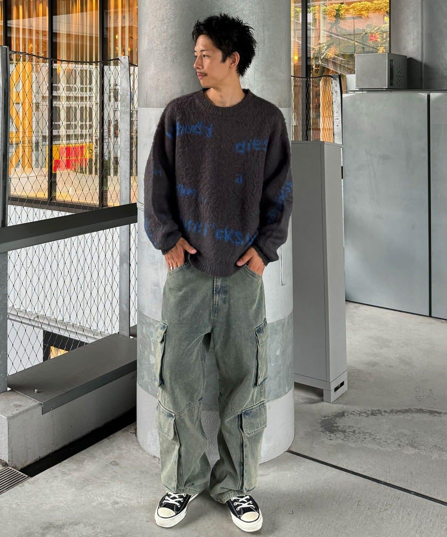 手工編織標誌針織衫