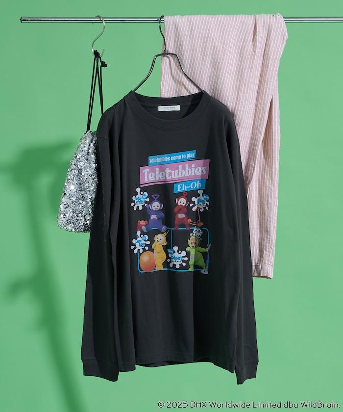 天線寶寶復古前印花長袖T恤