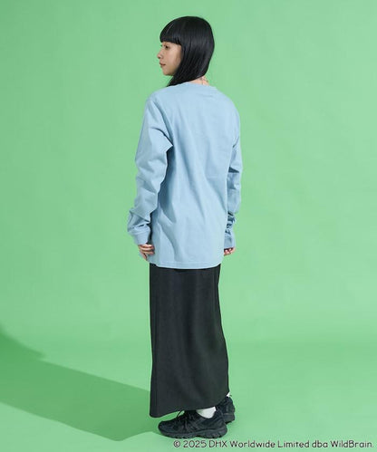 天線寶寶復古前印花長袖T恤