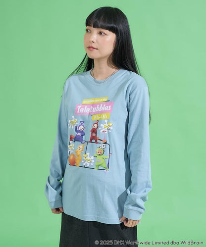 天線寶寶復古前印花長袖T恤