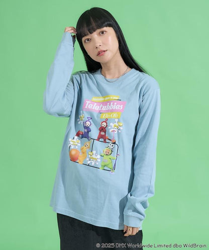 天線寶寶復古前印花長袖T恤