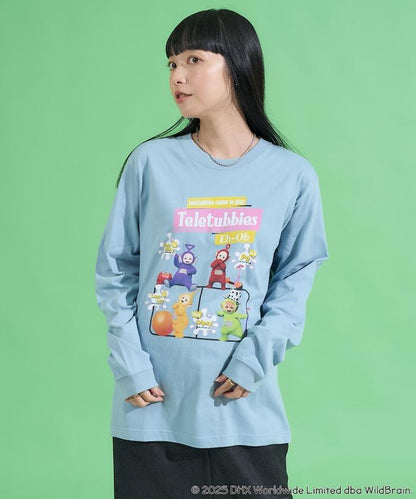 天線寶寶復古前印花長袖T恤