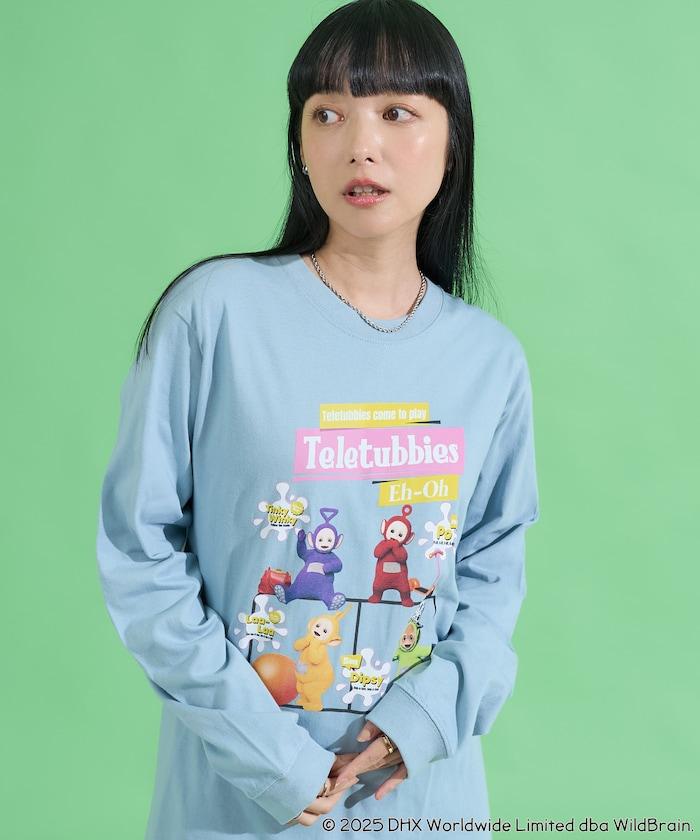 天線寶寶復古前印花長袖T恤