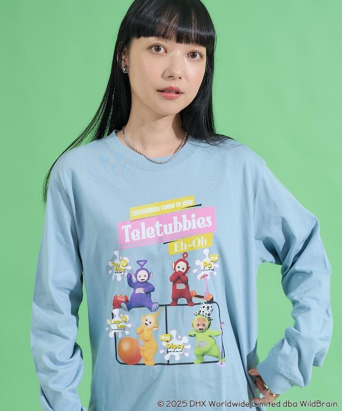 天線寶寶復古前印花長袖T恤