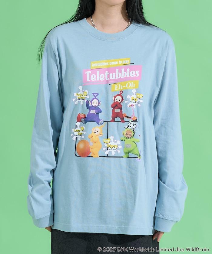 天線寶寶復古前印花長袖T恤