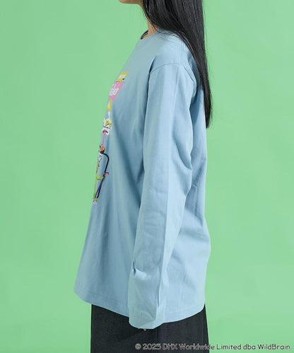 天線寶寶復古前印花長袖T恤