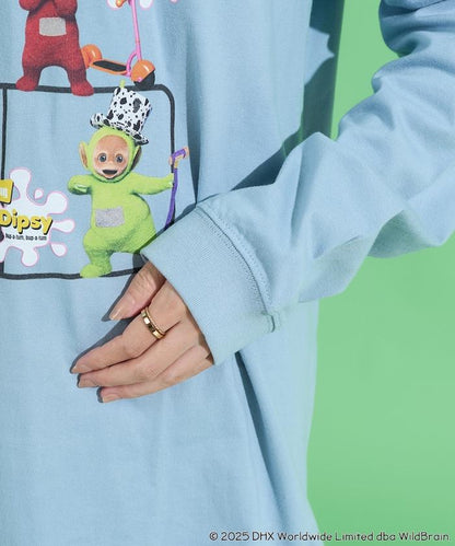 天線寶寶復古前印花長袖T恤