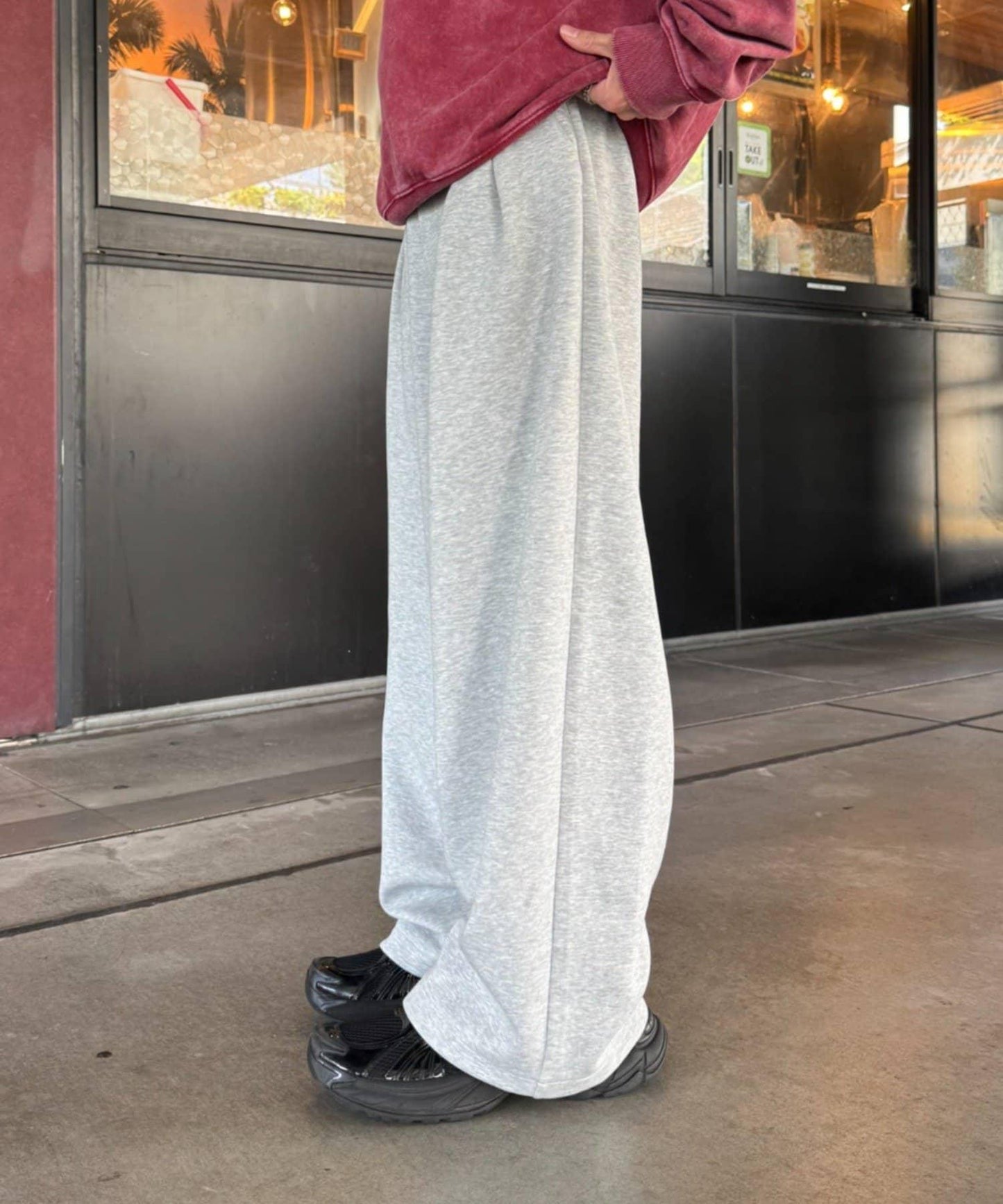【UNISEX】加厚保暖衛褲寬鬆長褲