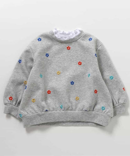 拼色全印花刺繡疊穿衛衣
