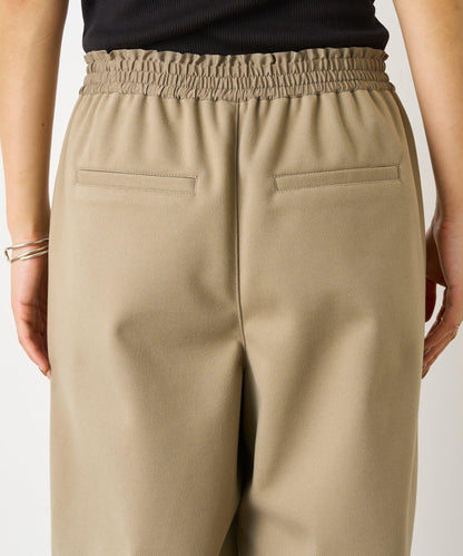 暖感緞面拼接休閒褲