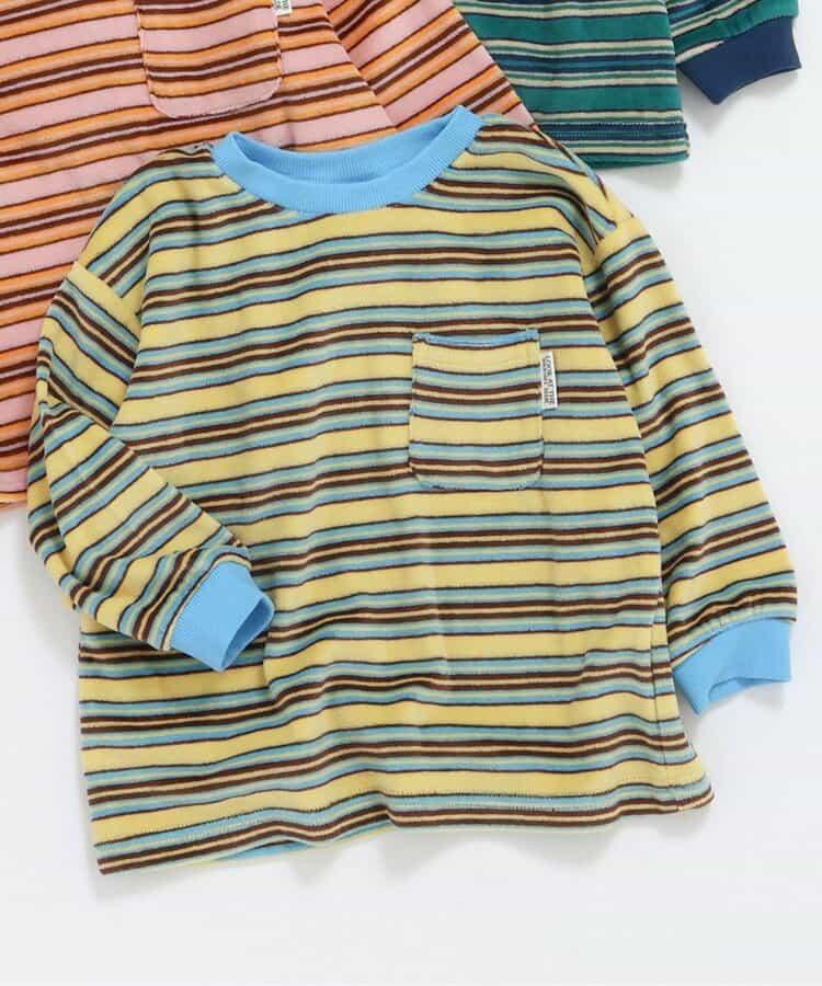 天鵝絨條紋長袖T恤