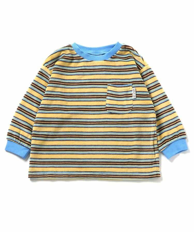 天鵝絨條紋長袖T恤