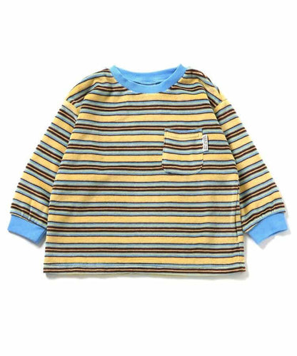 天鵝絨條紋長袖T恤