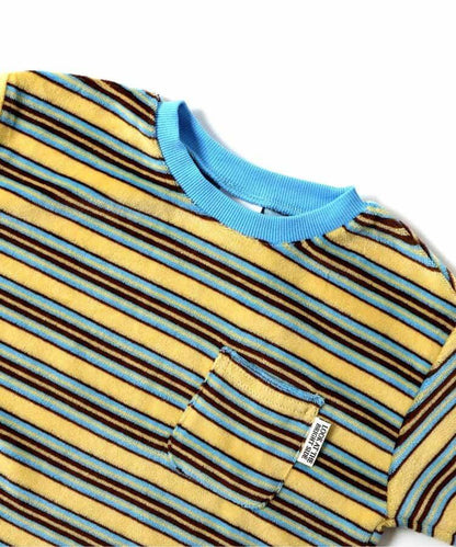 天鵝絨條紋長袖T恤