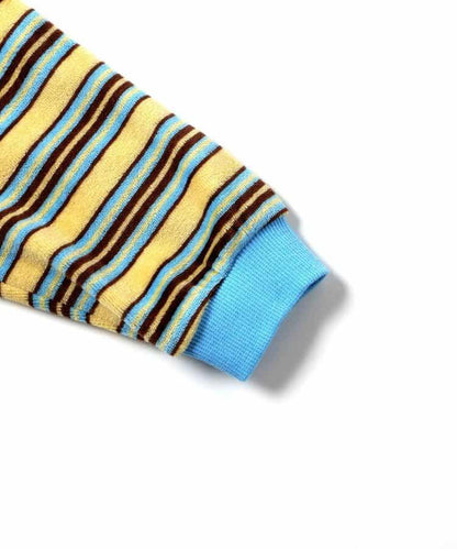 天鵝絨條紋長袖T恤