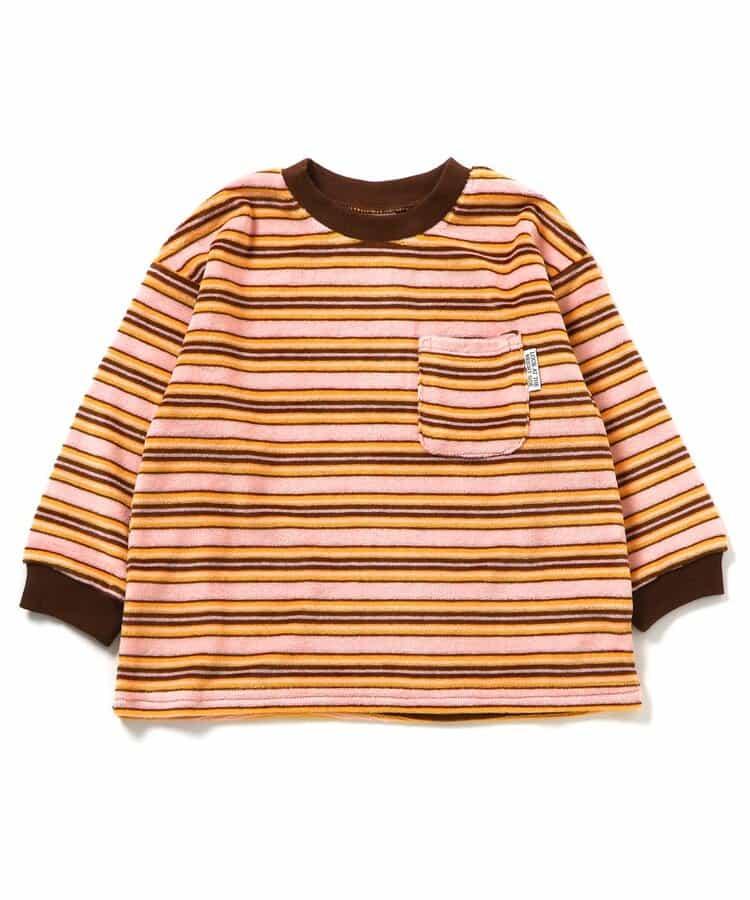 天鵝絨條紋長袖T恤