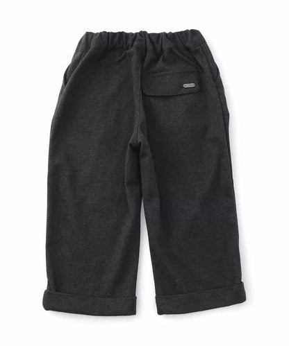 羊毛感寬鬆褶皺長褲 10分丈