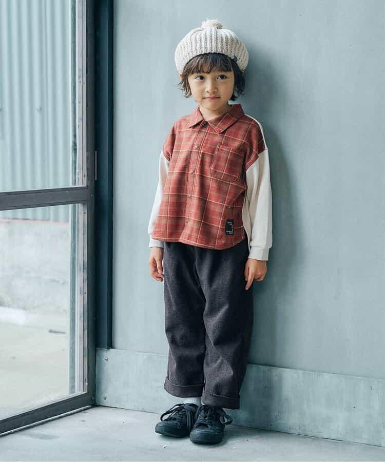 羊毛感寬鬆褶皺長褲 10分丈