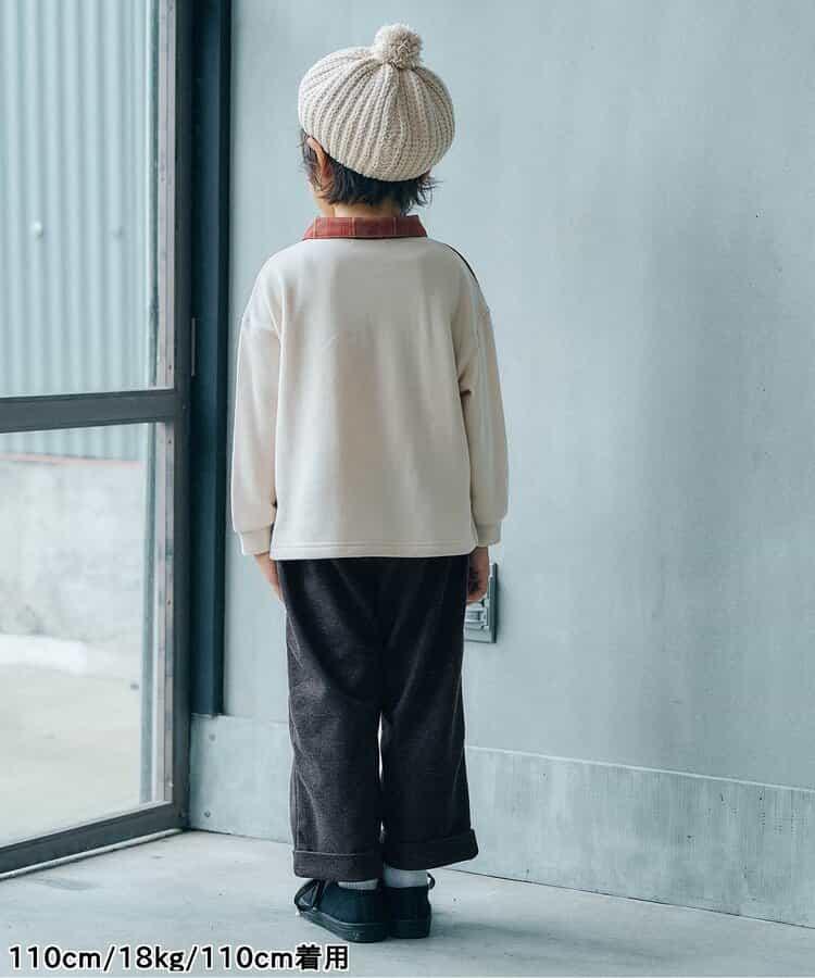 羊毛感寬鬆褶皺長褲 10分丈