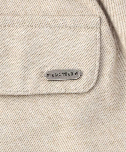 羊毛感寬鬆褶皺長褲 10分丈