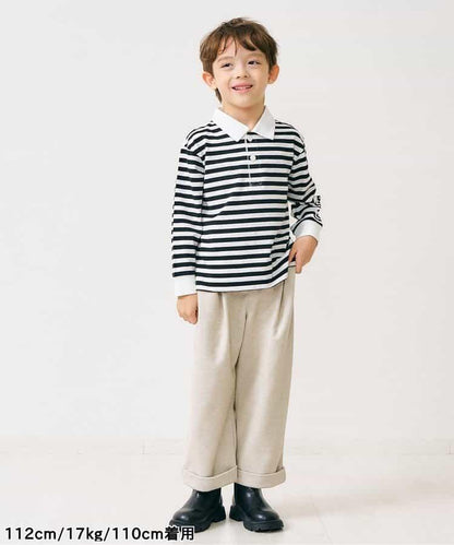 羊毛感寬鬆褶皺長褲 10分丈