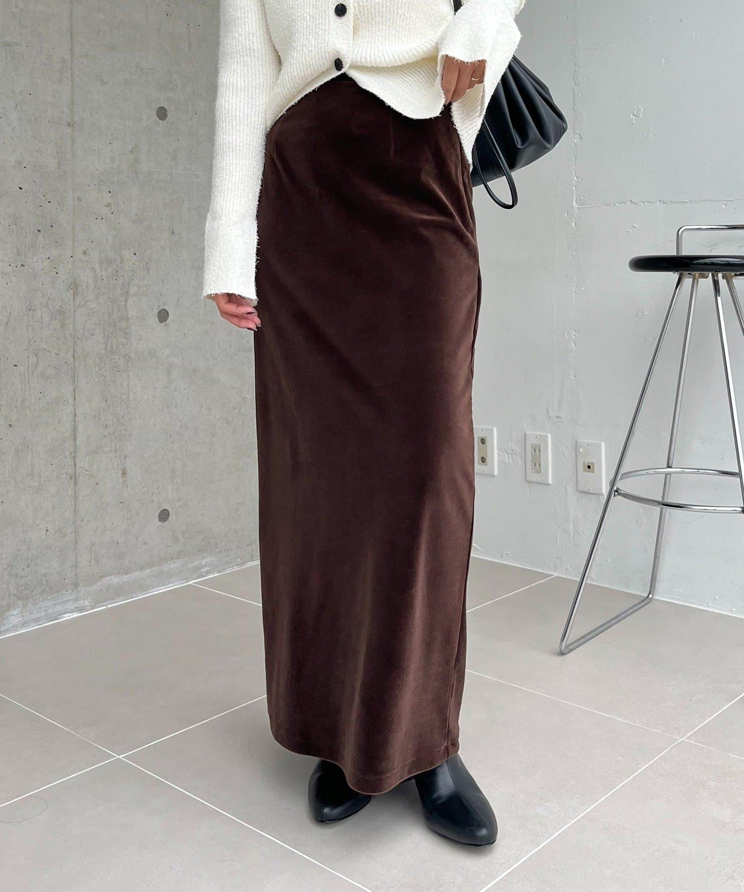 天鵝絨I型半身裙
