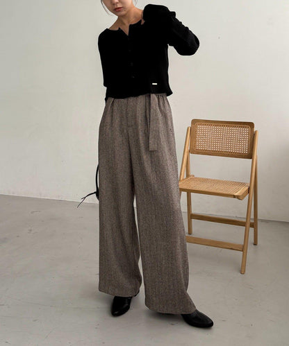 【CAPRICIEUX LE'MAGE】腰帶套裝斑點休閒褲