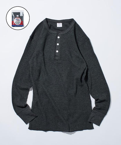 華夫格亨利領長袖套裝T恤 / 保暖內衣