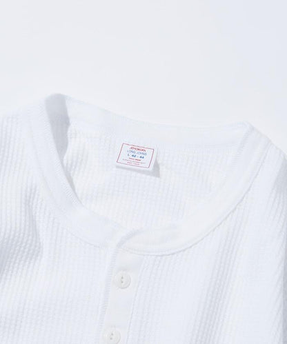 華夫格亨利領長袖套裝T恤 / 保暖內衣