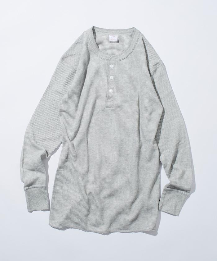 華夫格亨利領長袖套裝T恤 / 保暖內衣